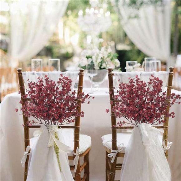 Fake Silk Flowers Artificial Flowers Babys Breath 6Pcs Fall Gypsophila Bouquet - Picture 5 of 7